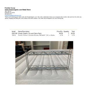 Simply Organic Stainless Steel Double Shelf Spice Rack Holds 16 bottles